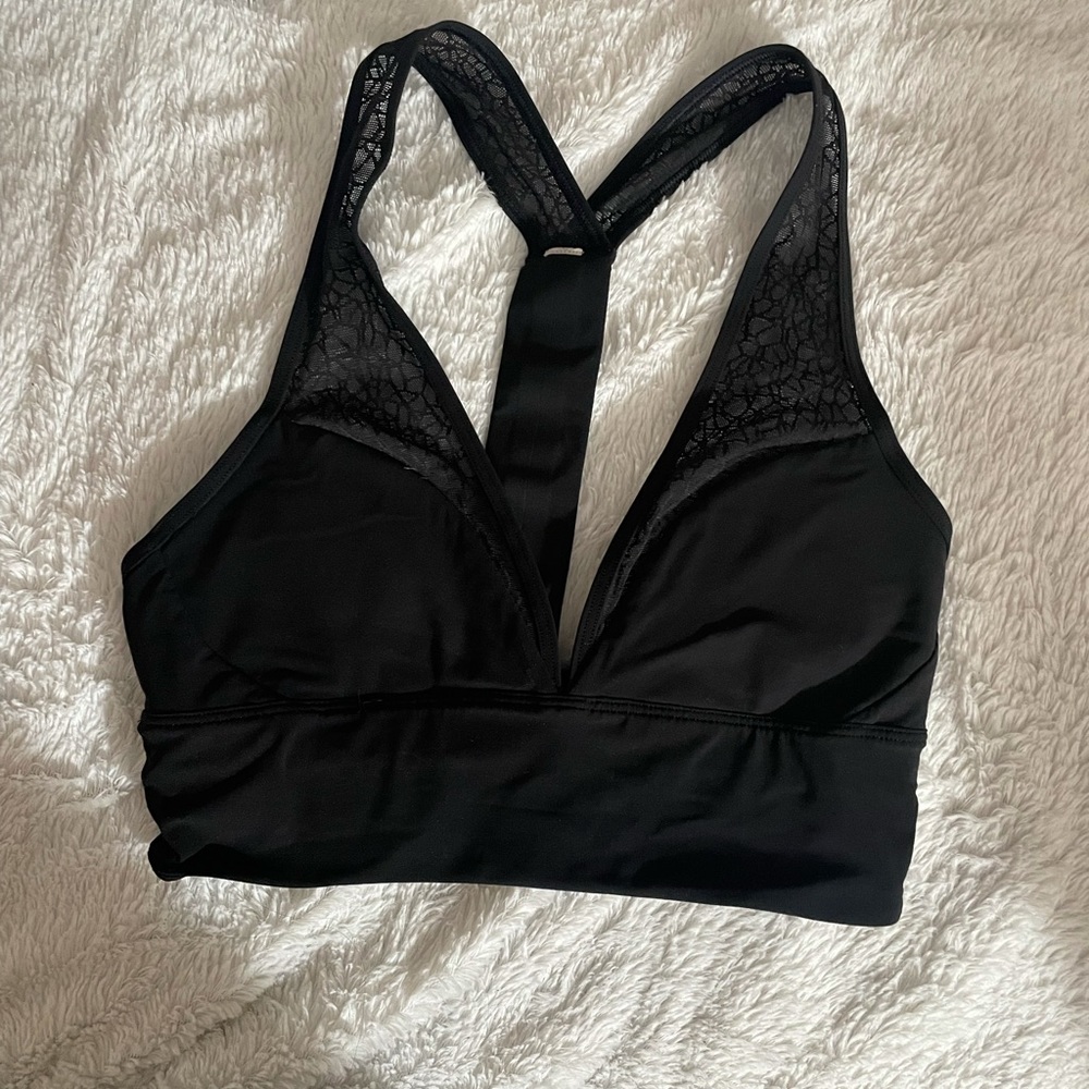 Lululemon Black Mesh Lace Lunge Bra Size 2